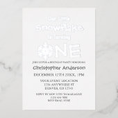 リトルスノーフレーク1歳の誕生日 箔招待状 (正面)