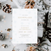 リトルスノーフレーク1歳男女兼用誕生日 招待状