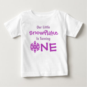 リトルスノーフレーク1st誕生日ベビーTシャツ ベビーTシャツ