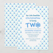 リトルスノーフレーク2歳の誕生日 招待状 (正面/裏面)