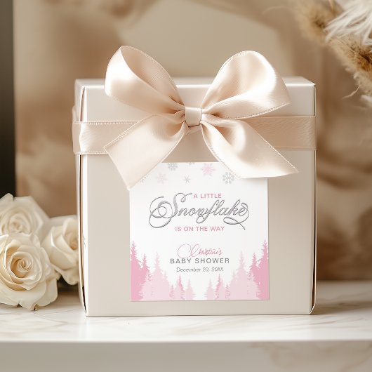 リトルスノーフレーク ウィンター ベイビー シャワー スクエアシール