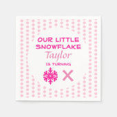 リトルスノーフレークanyエイジ誕生日 スタンダードカクテルナプキン (正面)