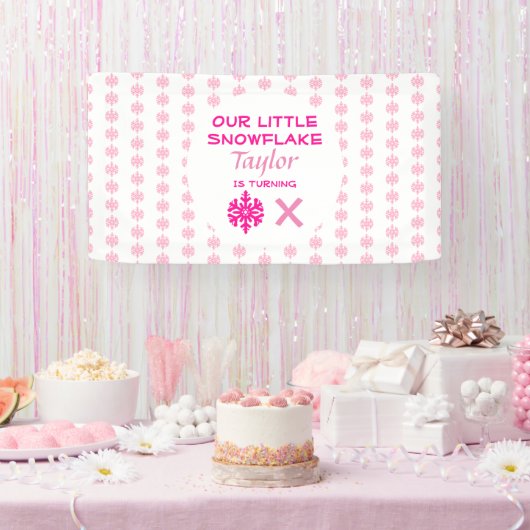 リトルスノーフレークanyエイジ誕生日 横断幕 (パーティー)