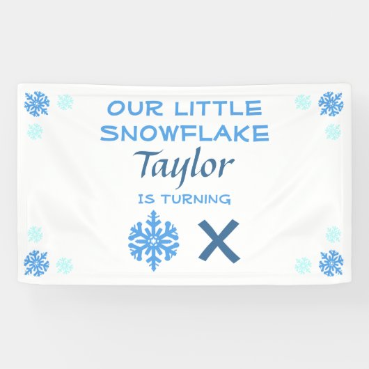 リトルスノーフレークanyエイジ誕生日 横断幕 (横)