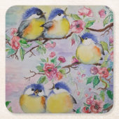 リトルスパーローズ春紙コースター スクエアペーパーコースター (正面)