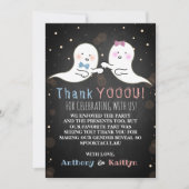 リトルスピリットのハロウィーン幽霊たちジェンダーがパーティーを明かす サンキューカード (正面)