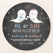 リトルスピリットのハロウィーン幽霊たちジェンダーがパーティーを明かす ラウンドペーパーコースター (正面)