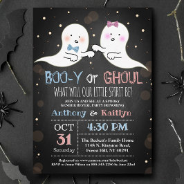 リトルスピリットのハロウィーン幽霊たちジェンダーがパーティーを明かす 招待状