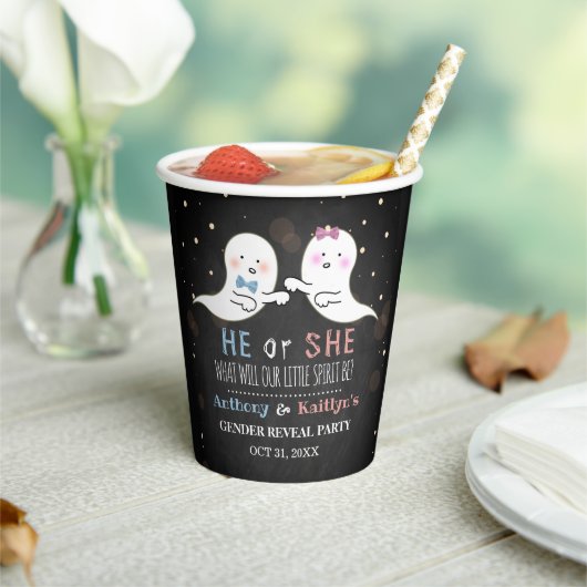 リトルスピリットのハロウィーン幽霊たちジェンダーがパーティーを明かす 紙コップ (インサイチュ)