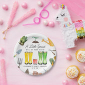 リトルスプラウト赤いレインブーツガーデン赤ちゃんシャワー ペーパープレート (パーティー)