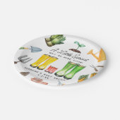 リトルスプラウト赤いレインブーツガーデン赤ちゃんシャワー ペーパープレート (アングル)