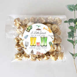 リトルスプラウト赤いレインブーツガーデン赤ちゃんシャワー ラウンドシール