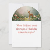 リトルスポッテッドディアウッドランド誕生日招待状- 招待状 (裏面)