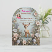 リトルスポッテッドディアウッドランド誕生日招待状- 招待状 (スタンド正面)