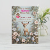リトルスポッテッドディアウッドランド誕生日招待状- 招待状 (スタンド正面)