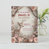 リトルスポッテッドディアウッドランド誕生日招待状- 招待状 (スタンド正面)