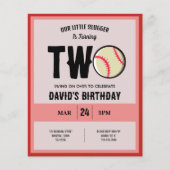 リトルスラッガーベースボールバジェット2nd誕生日招待状 (正面)