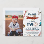 リトルスラッガーボーイズ野球2ndバースデーフォト 招待状 (正面)