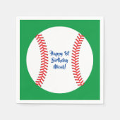 リトルスラッガー野球の誕生日パーティー スタンダードカクテルナプキン (正面)