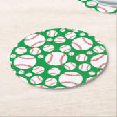 リトルスラッガー野球の誕生日パーティー ラウンドペーパーコースター (アングル)