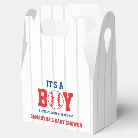 リトルスラッガー野球少年の赤ちゃんシャワー フェイバーボックス (オープン)