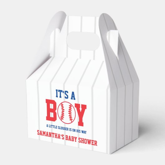 リトルスラッガー野球少年の赤ちゃんシャワー フェイバーボックス (正面サイド)