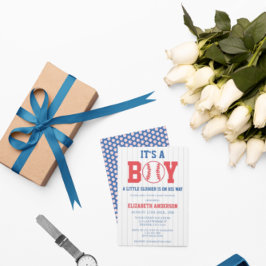 リトルスラッガー野球少年の赤ちゃんシャワー 招待状