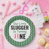 リトルスラッガー野球1歳の誕生日 ペーパープレート (パーティー)