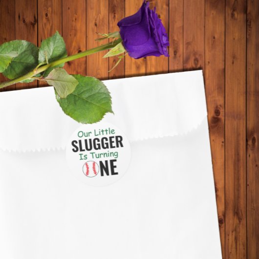 リトルスラッガー野球1歳の誕生日 ラウンドシール