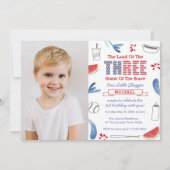 リトルスラッガー野球3rd誕生日パーティー写真 招待状 (正面)