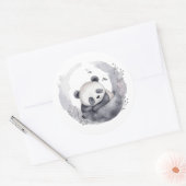 リトルスリーピーウォーターカラーベビーパンダベア ラウンドシール (封筒)