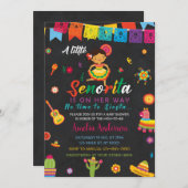 リトルセニョリタオンザウェイガールフィエスタベビーシャワー 招待状 (正面/裏面)