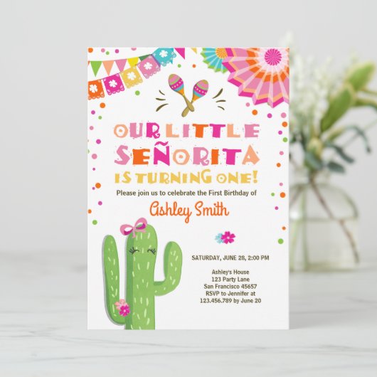 リトルセノリタフィエスタサボクスクファースト誕生日 招待状 (スタンド正面)