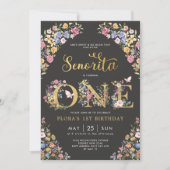リトルセノリタフィエスタワイルドフラワー1st誕生日 招待状 (正面)