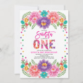 リトルセノリタメキシコフィエスタフローラ1歳誕生日 招待状 (正面)
