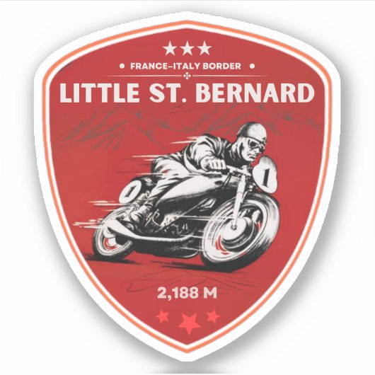リトルセントベルナルドパスイタリフランスのアルパインモーターシー シール (正面)