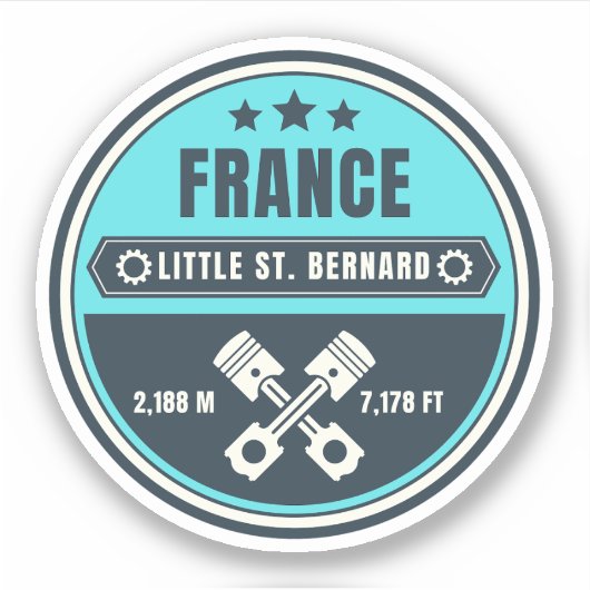 リトルセントベルナルドパスイタリフランスのアルパインモーターシー シール (正面)