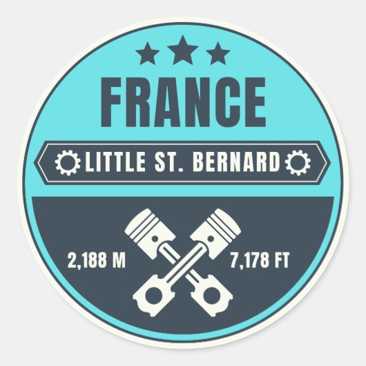 リトルセントベルナルドパスフランスのイタリアアルパインモトビック ラウンドシール (正面)