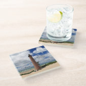 リトルセーブルポイントライトハウスガラスコースター ガラスコースター (アングル)