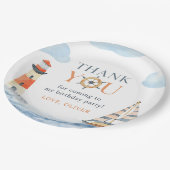 リトルセーラー航海のブルーパステル1st誕生日 ペーパープレート (アングル)