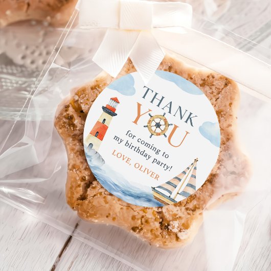 リトルセーラー航海のブルーパステル1st誕生日 ラウンドシール