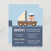 リトルセーラー航海のベビーシャワー招待状 招待状 (正面/裏面)