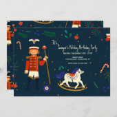 リトルソルジャーバースデーパーティーの招待 招待状 (正面/裏面)