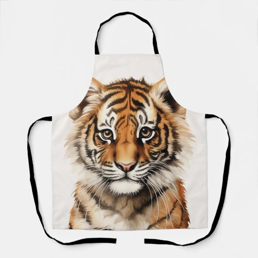 リトルタイガーの水色ポートレート エプロン (正面)