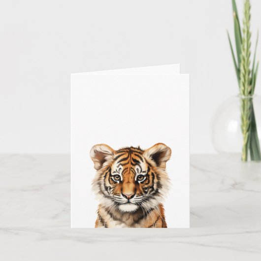 リトルタイガーの水色ポートレート カード (正面)