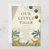 リトルタイガーサファリジャングル子供の誕生日 招待状 (正面)