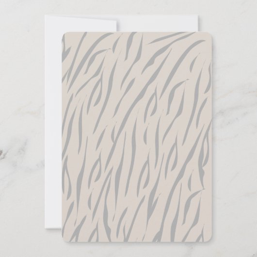 リトルタイガーモダントープ赤ちゃんシャワー 招待状 (裏面)