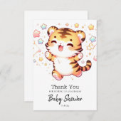 リトルタイガー赤ちゃんシャワー サンキューカード (正面/裏面)