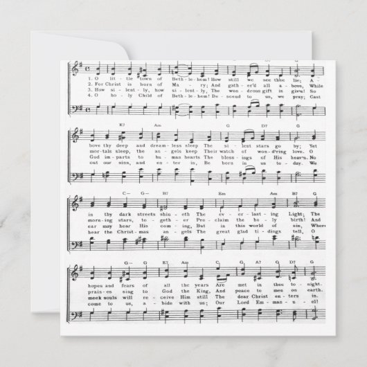 リトルタウンベツレヘムシートミュージッククリスマス シーズンカード (正面)