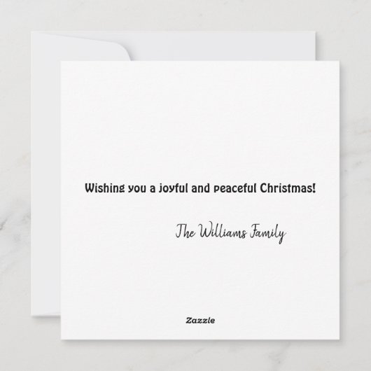 リトルタウンベツレヘムシートミュージッククリスマス シーズンカード (裏面)